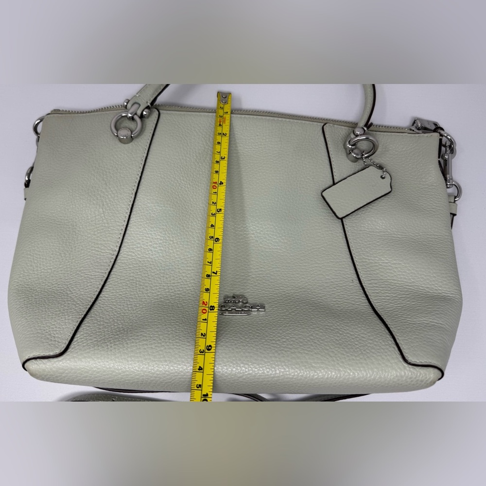 Coach Kasey Satchel Shoulder Bag with Adjustable Strap, in sage green. - Picture 6 of 6